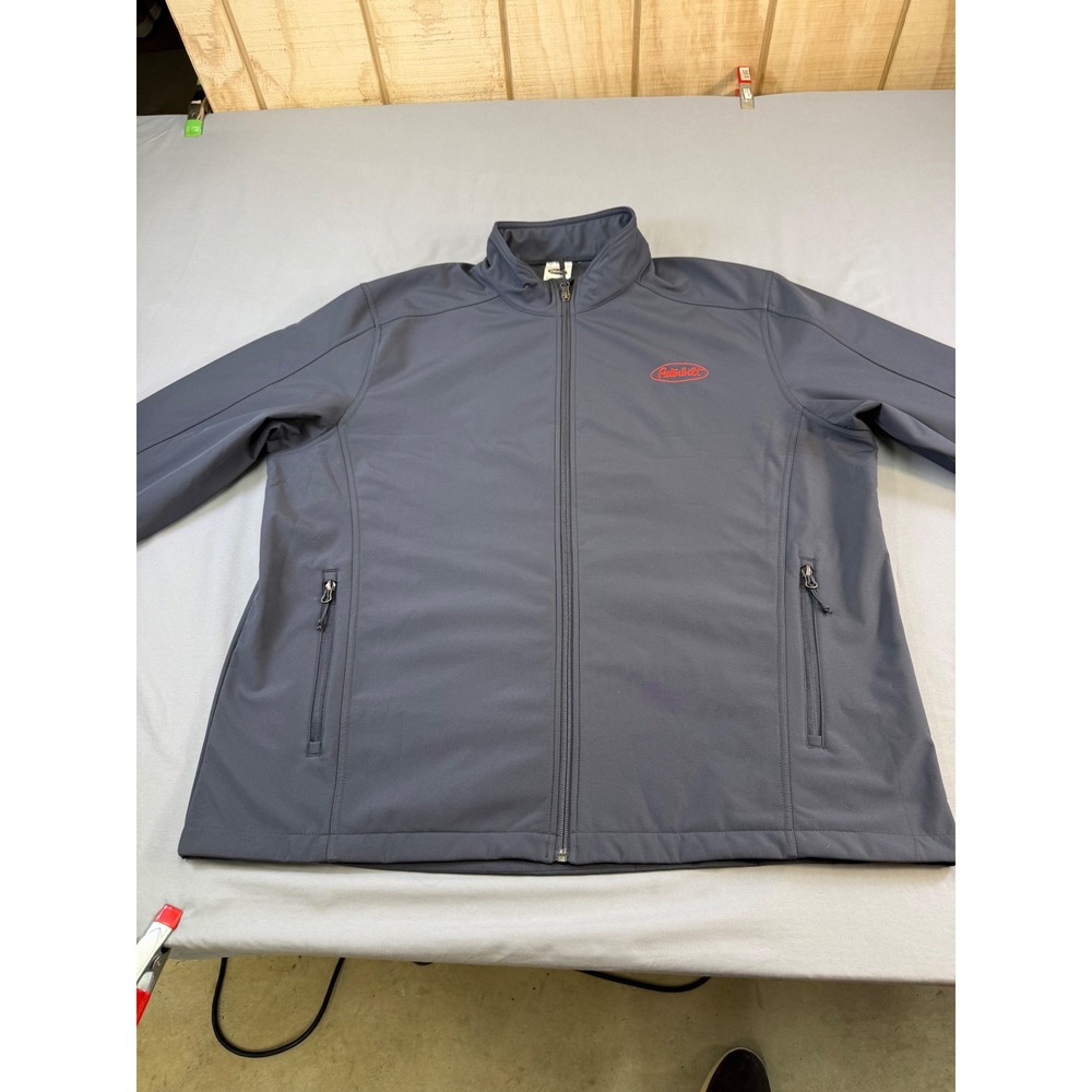 Truckers‎ jacket Peterbilt men's 2XL Gray Softshell Jacket Full Zip Fleece Lined